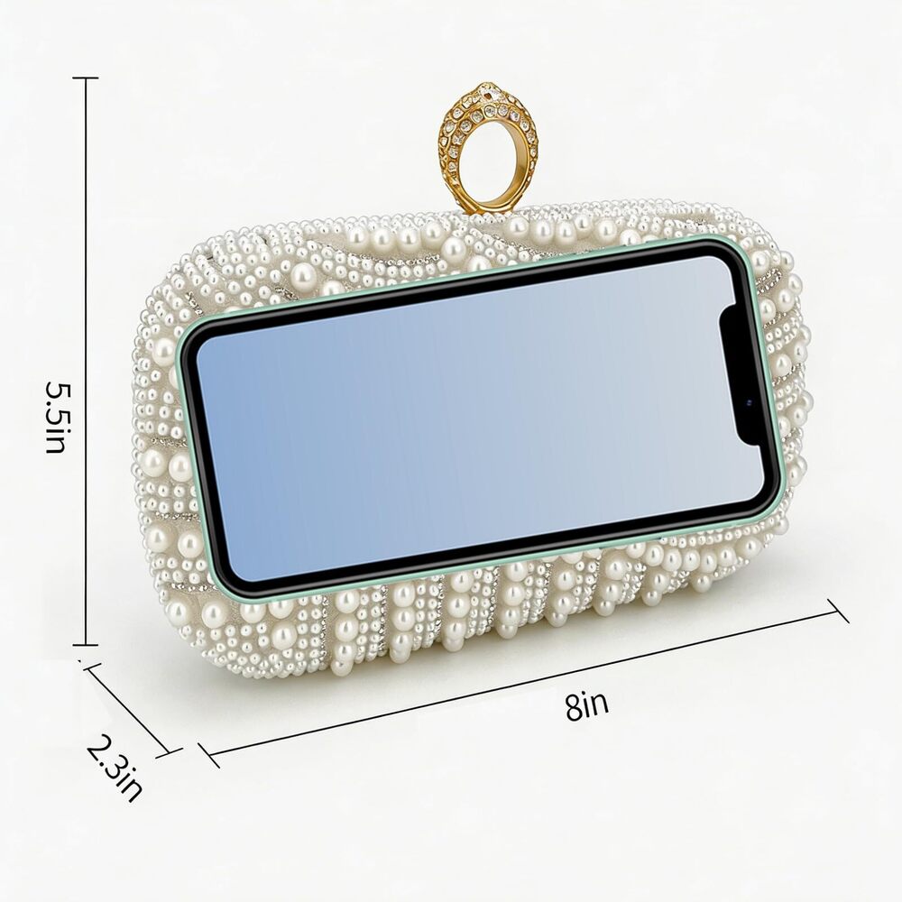 8848 Pearl Clutch Purses Party Wallet Handbag Evening Clutch Bag - Elegant - Picture 5 of 6